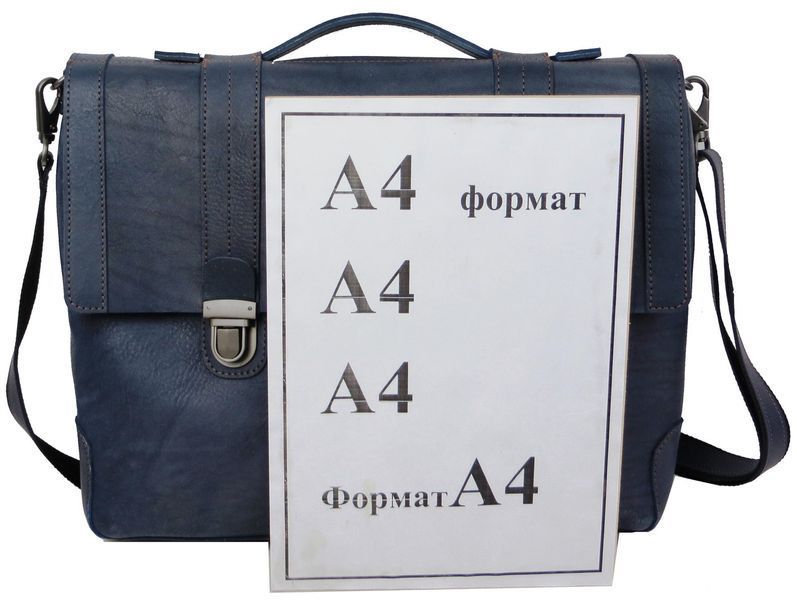 Мужской кожаный портфель Mykhail Ikhtyar, Украина синий 1813383333 фото