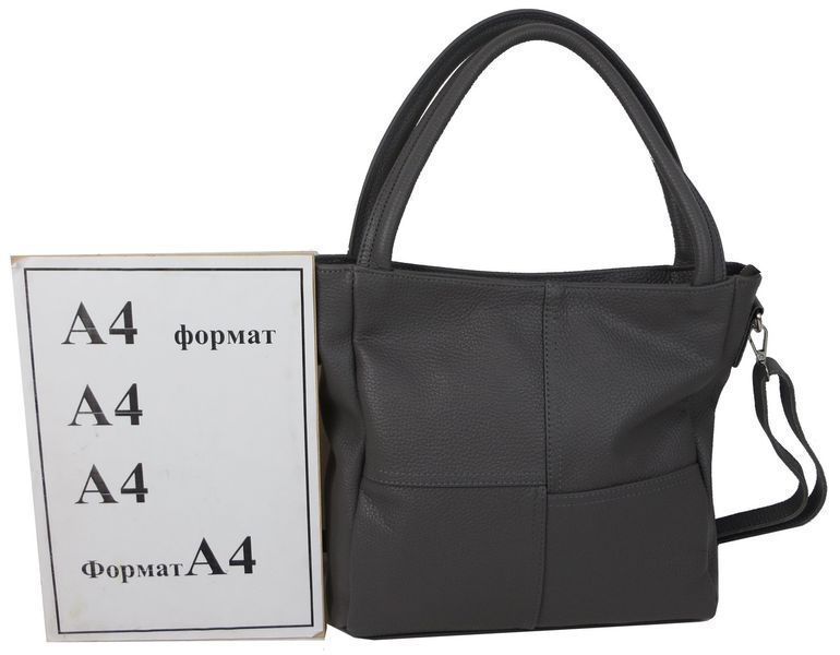 Женская кожаная сумка на двух ручках Borsacomoda серая 2211928561 фото