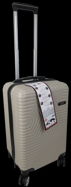 Маленький пластиковый чемодан на колесах 45L GD Polo светло-бежевый 2469444254 фото