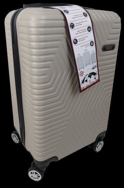 Маленький пластиковый чемодан на колесах 45L GD Polo светло-бежевый 2469444254 фото