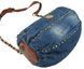 Уцінка! Циліндрична жіноча джинсова сумка Fashion jeans bag синя 1717788770 фото 5