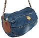 Уцінка! Циліндрична жіноча джинсова сумка Fashion jeans bag синя 1717788770 фото 4