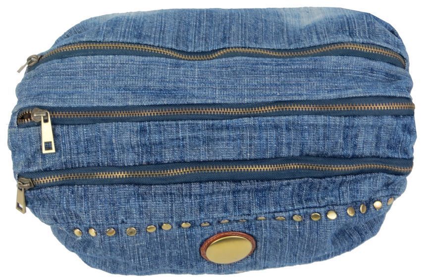 Уцінка! Циліндрична жіноча джинсова сумка Fashion jeans bag синя 1717788770 фото